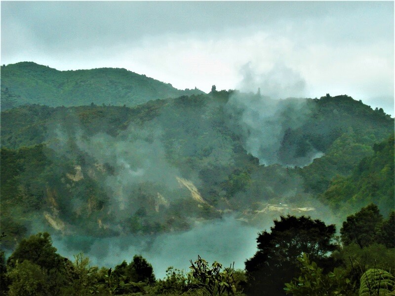 Geothermal effect in Rotorua, New Zealand