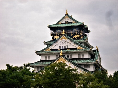 Osaka castle in Japan