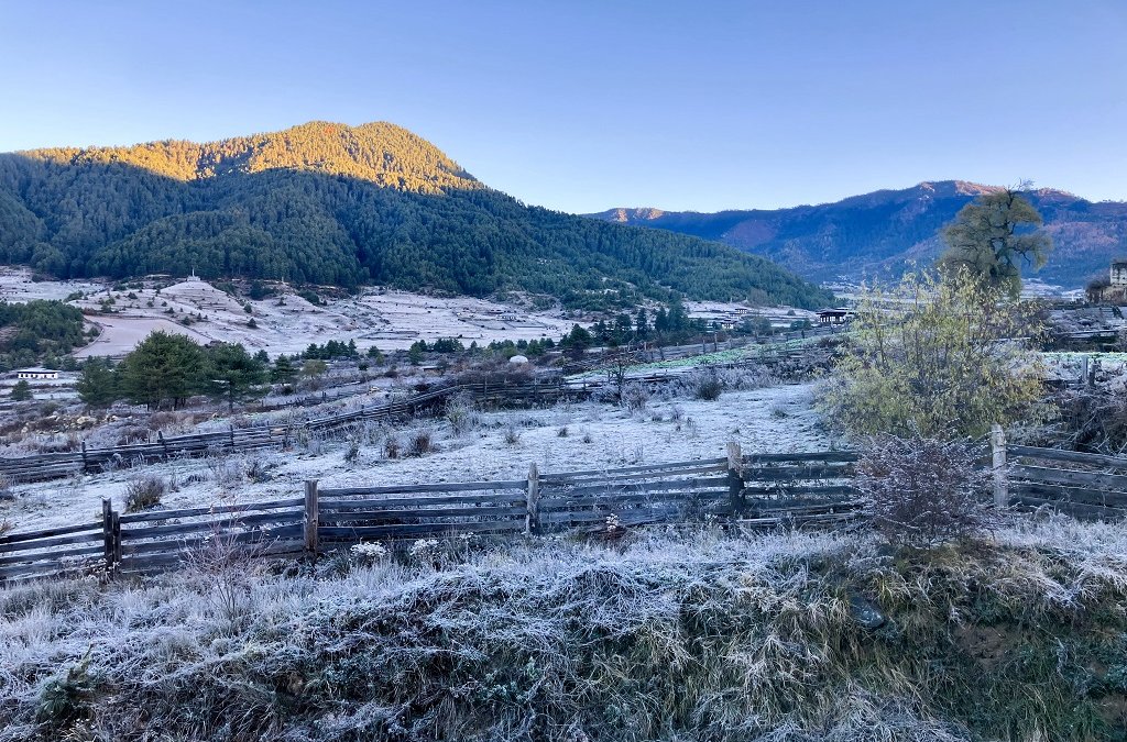 'Hoar Frost' spread through Gangtey valley