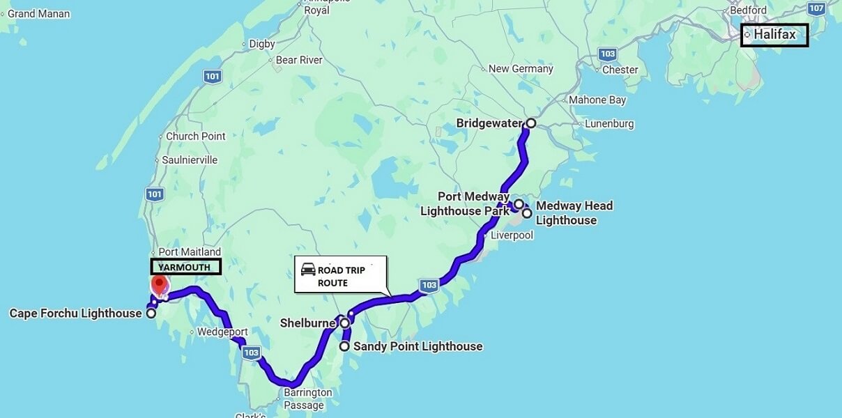 Bridgewater to Yarmouth drive in south shore